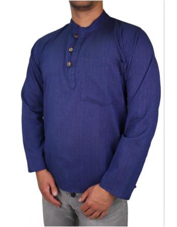 Granatowa koszula bawełniana z Nepalu (LKK 6 BL)